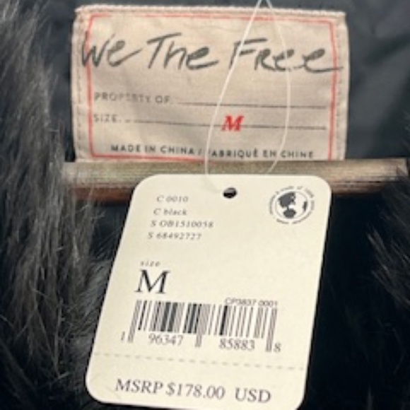 Free People All Night Faux Fur Jacket in Black, Women’s Size Medium NWT - Picture 14 of 14